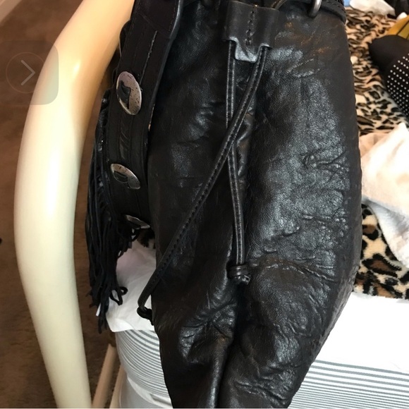 FRYE Black Fringe Leather Hobo Bag - Picture 7 of 16